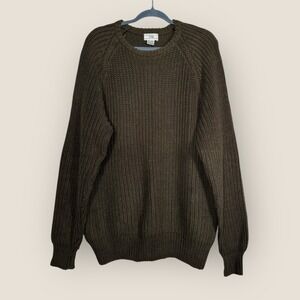 Vintage GAP Men's Hunter Green Sweater - Chunky Knit Crew Neck 90s Sweater Large